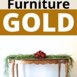 spray painted dining table in gold