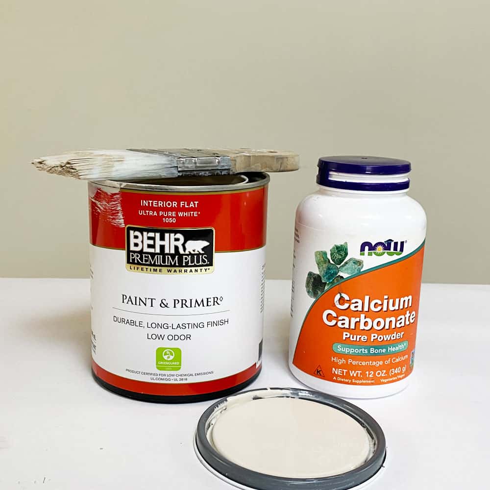 behr latex paint and calcium carbonate powder to make homemade chalk paint