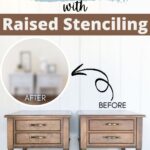 Two wooden end tables with drawers labeled before, plus a blurred after inset labeled Shabby Chic End Tables.