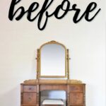 vintage vanity with mirror display