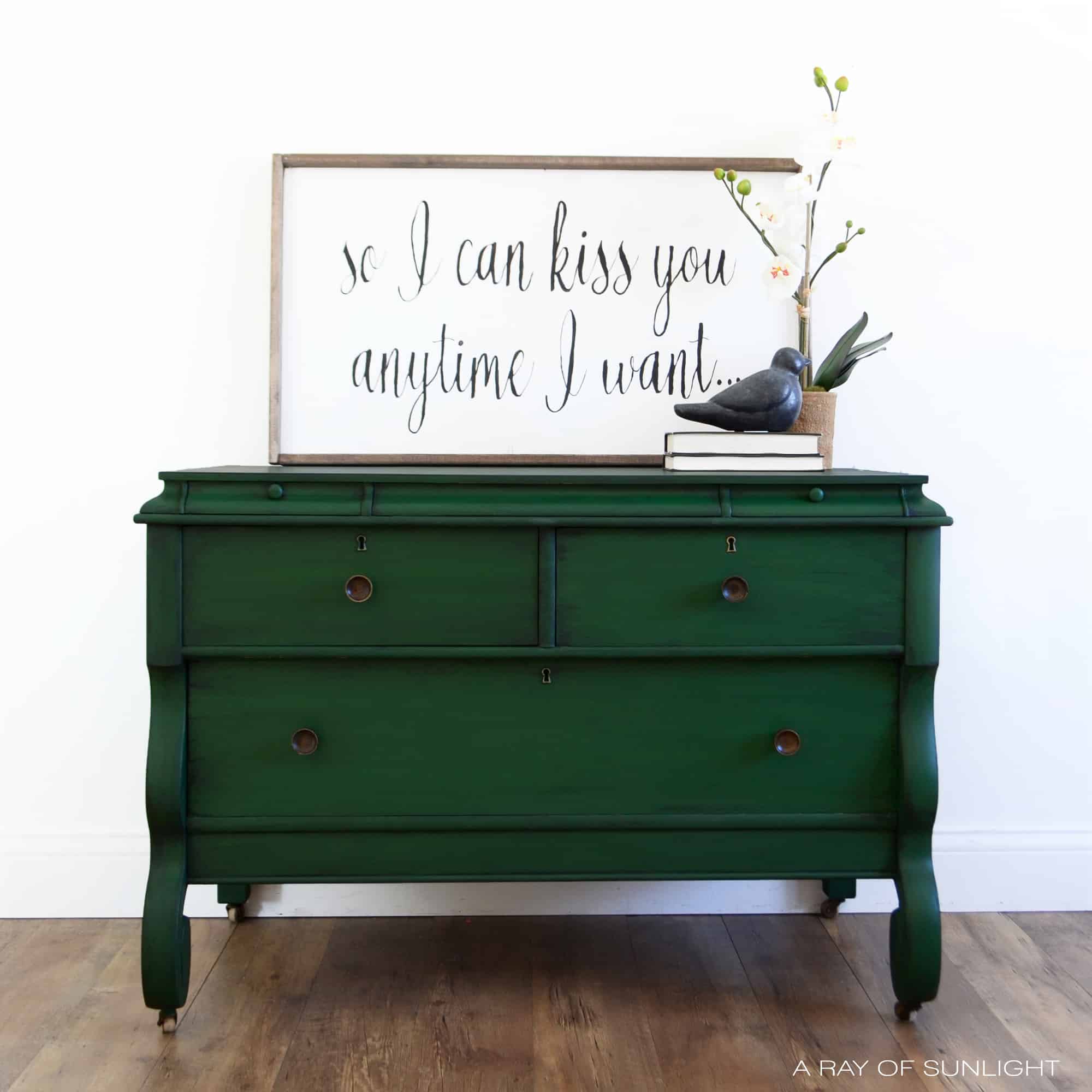 Green Empire Dresser, Painted Empire Dresser