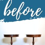 brown round end tables before makeover