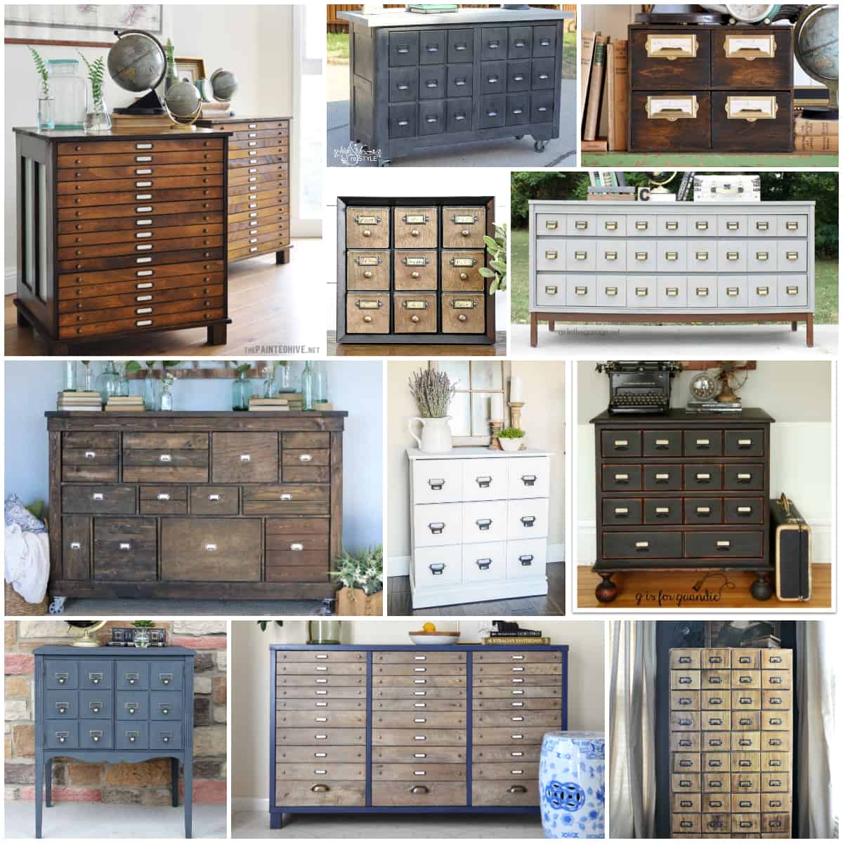 30 Amazing Faux Card Catalog Makeovers