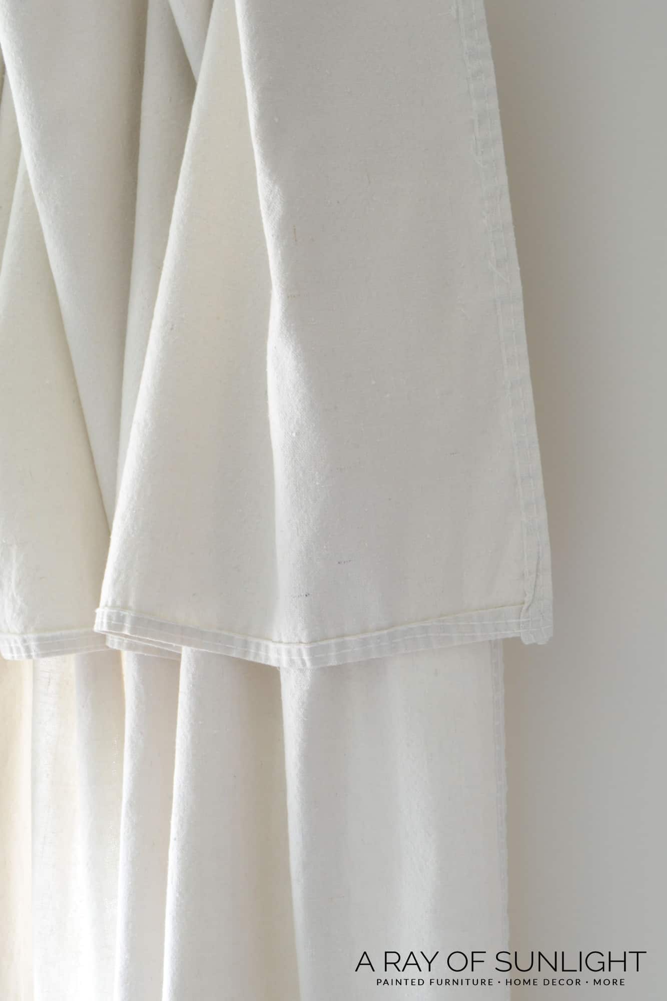 DIY Farmhouse Curtains with Drop Cloth Closeup