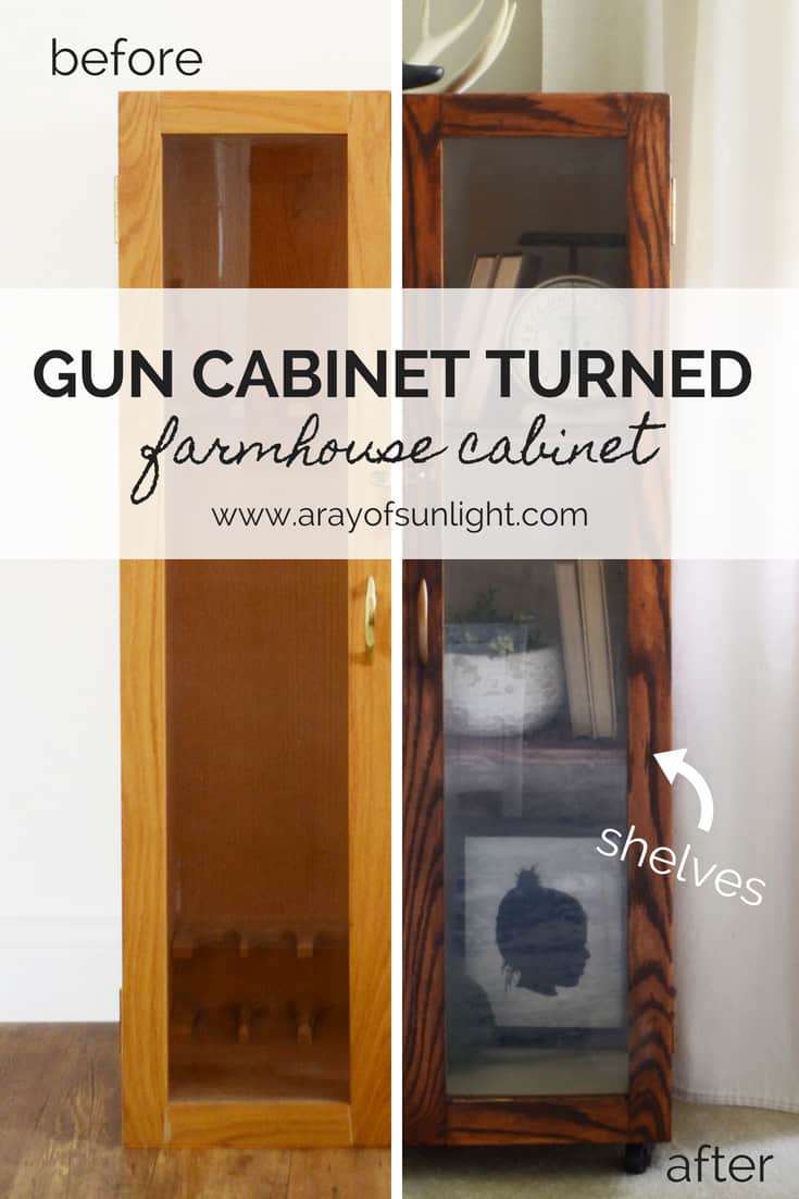 before and after of the farmhouse cabinet makeover