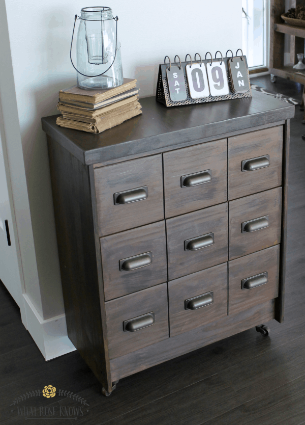 30 Amazing Faux Card Catalog Makeovers | I’ve scoured the web to bring you the best faux card catalog makeovers out there! Some are completely from scratch, some have been completely overhauled, and others have been changed just a little to create that apothecary style we love at A Ray of Sunlight #cardcatalog #Vintage #DIY 