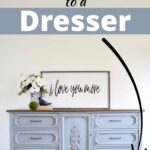 blue dresser with added legs makeover