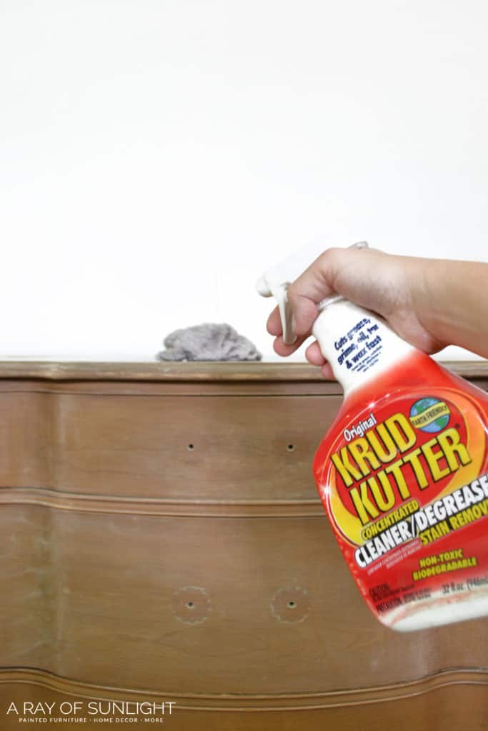 clean furniture with Krud Kutter before painting 