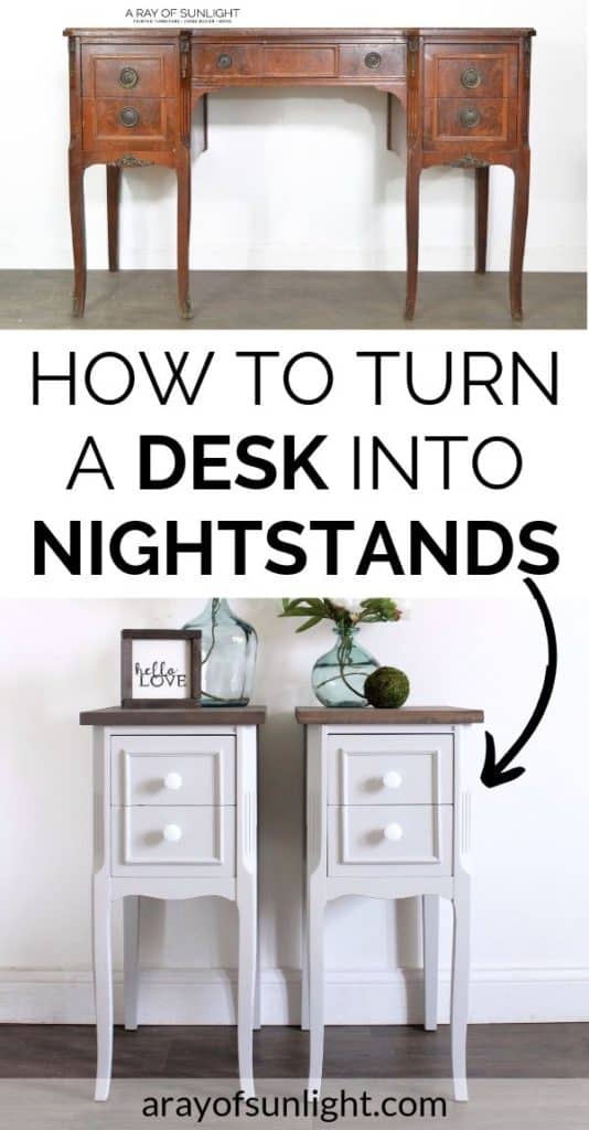 Desk upcycled into a pair of nightstands