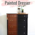 A dresser half-painted black shows a before and after comparison; text reads “BLACK MILK Painted Dresser.”.