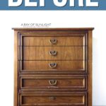 A wooden dresser with scratches before makeover