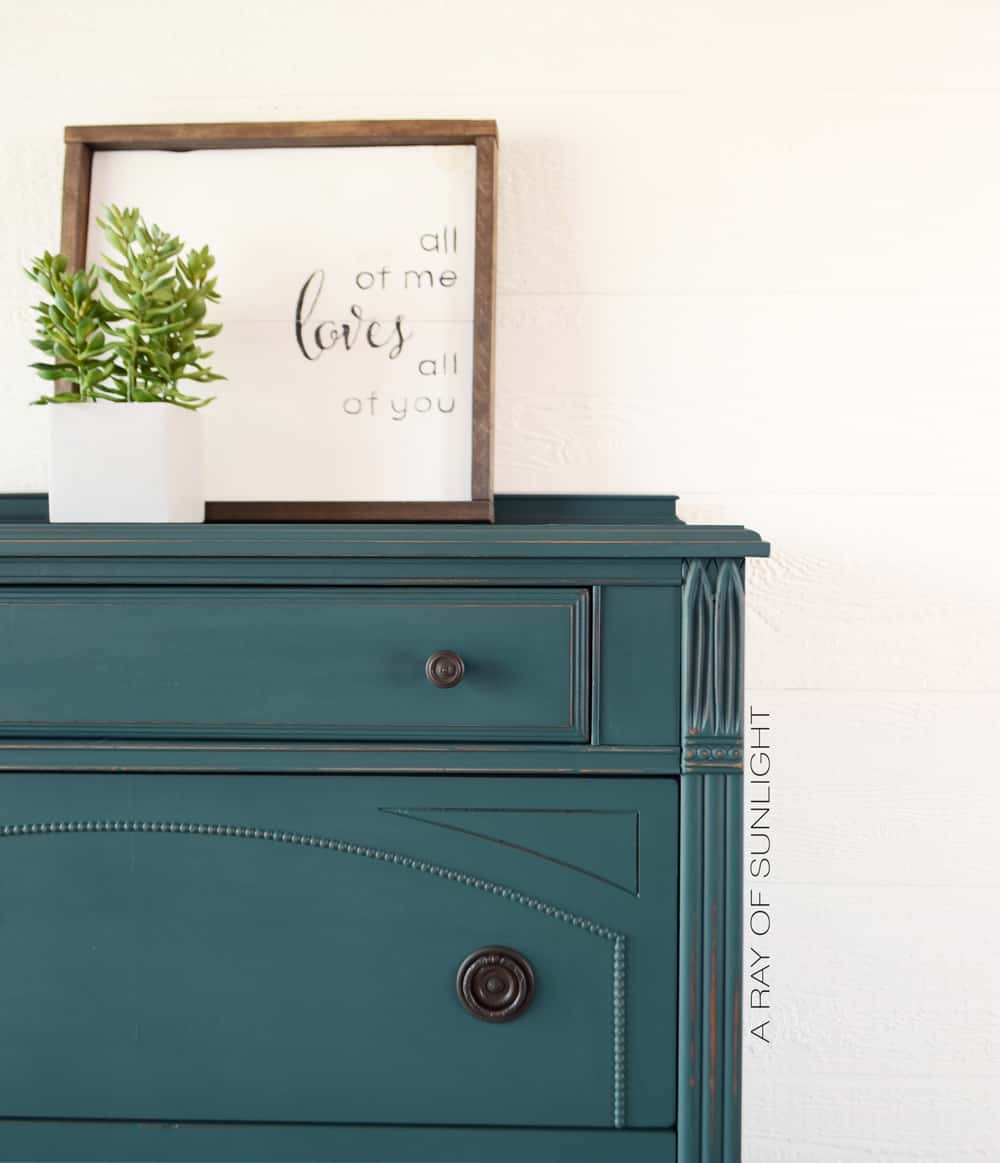 The Teal Painted Dresser Makeover