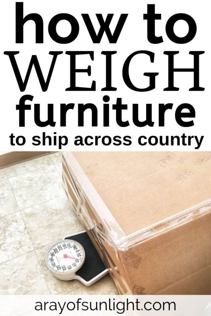 How to weigh furniture to ship across country