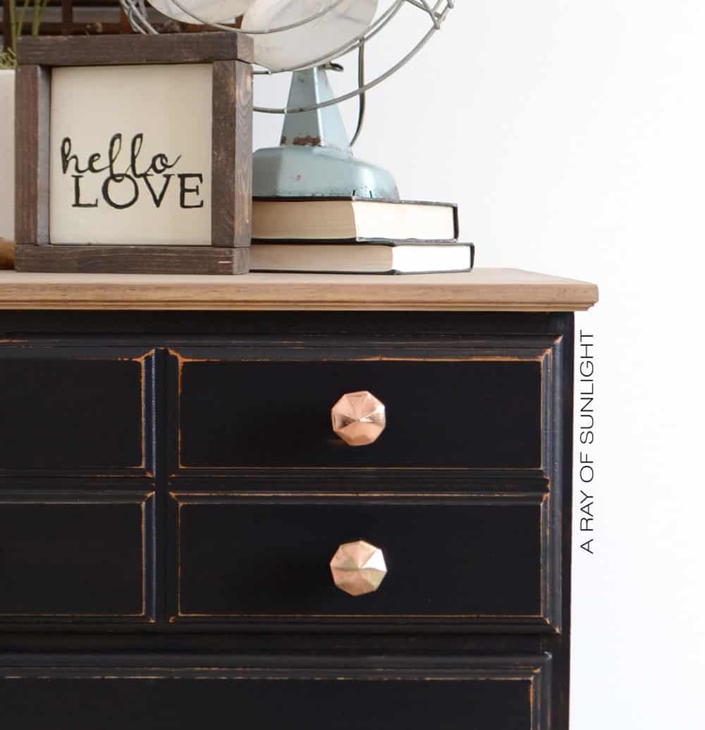 How to Paint Furniture Black Distressed (Without Sanding!) - The Honeycomb  Home