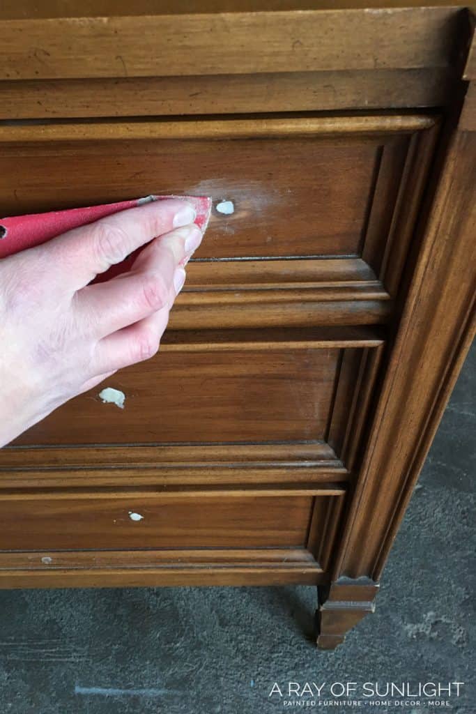 How to change hardware on a dresser - sand smooth