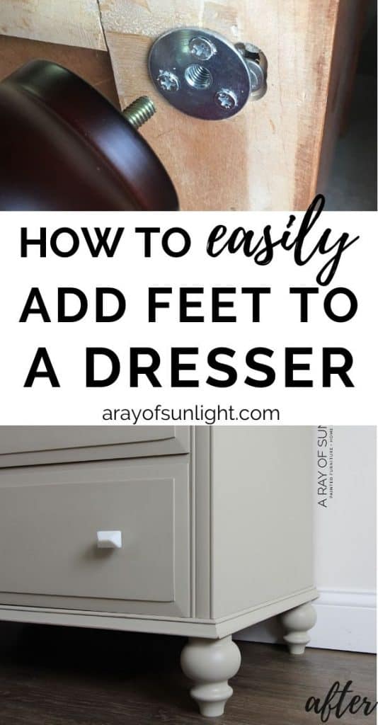 how to easily add feet to a dresser
