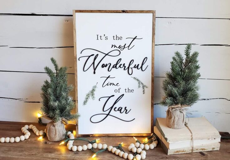 fixer upper style Farmhouse sign rustic decor It is the most wonderful time of the year Sign 