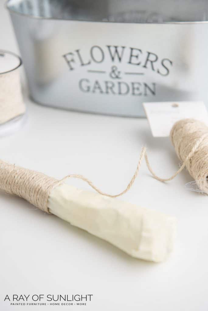 Wrap twine around carrot covered with masking tape