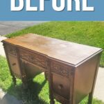 old desk with scratches