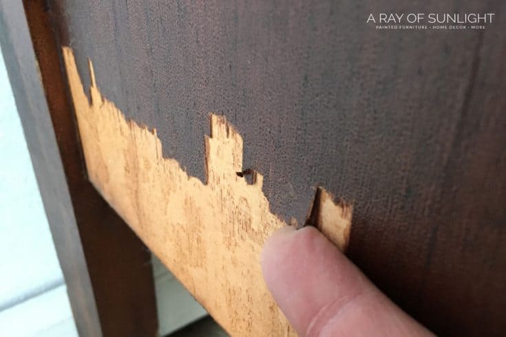 chipped wood furniture
