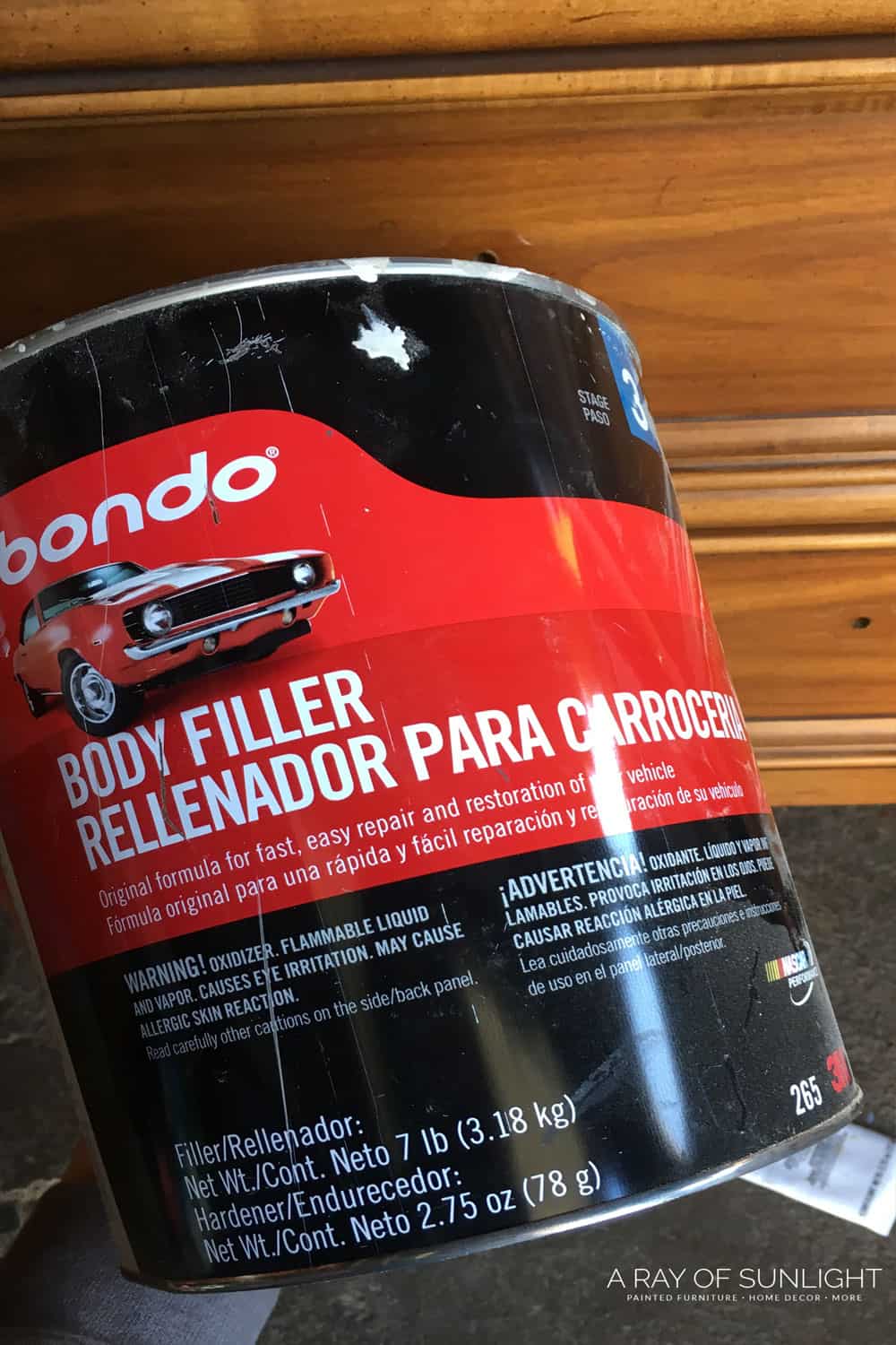 can of Bondo body filler