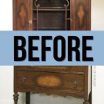 old hutch look before giving it a makeover