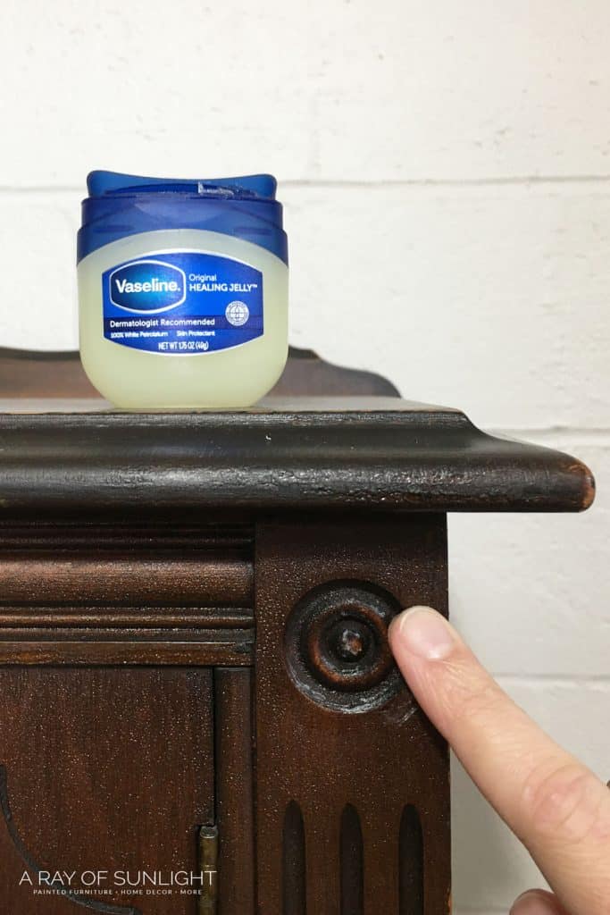 how to use vaseline to distress furniture