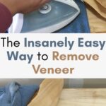 ironing the wet towel over the veneer