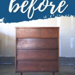 thrifted wooden dresser with four drawers