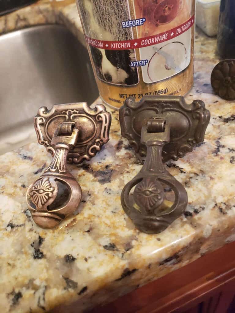 cleaning brass hardware with bar keepers friend