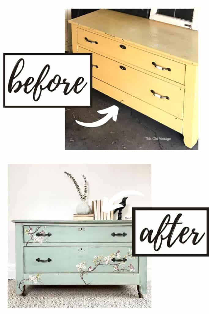 before and after dresser makeover