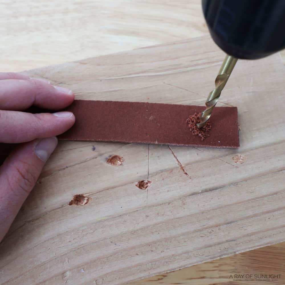 drill holes on leather for screws