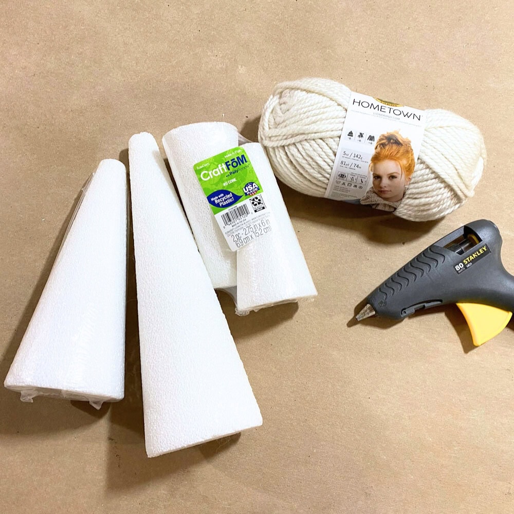 materials for creating foam Christmas trees