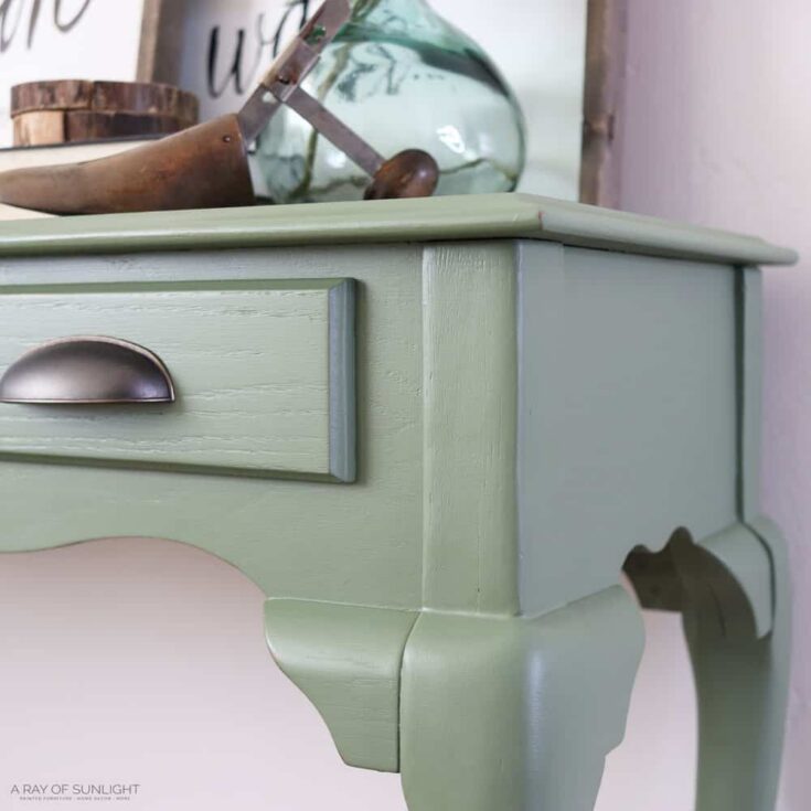 green painted sofa table
