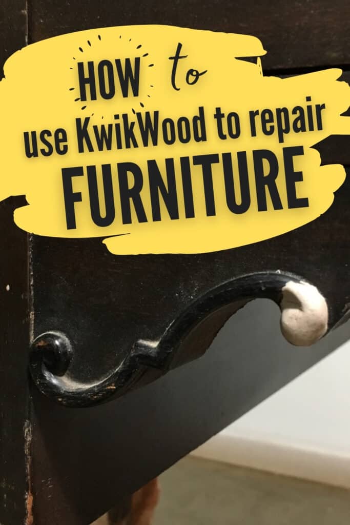 how to use kwikwood to repair furniture with photo of wood furniture filled in with kwikwood