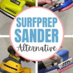 Four different hand-held sanders with the text Surfprep Sander Alternative in the center.
