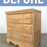 A plain wooden dresser with no handles, labeled BEFORE at the top.