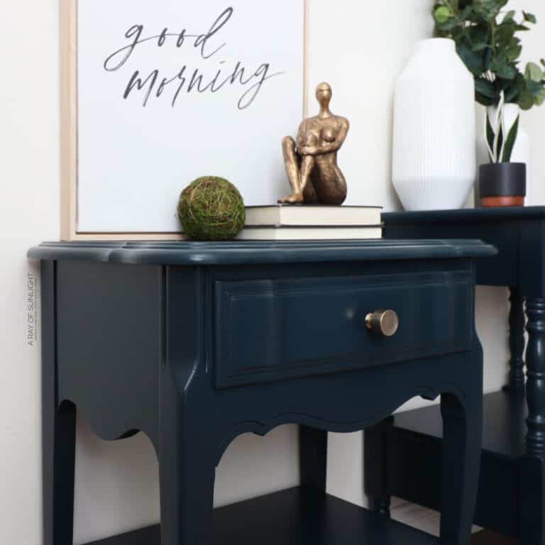 DIY Blue Painted Nightstands