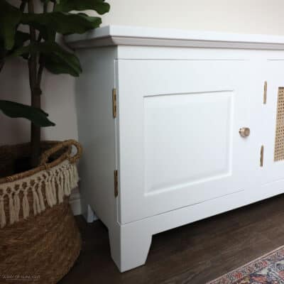 white painted tv stand