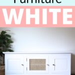 White painted cabinet with webbing cane in front