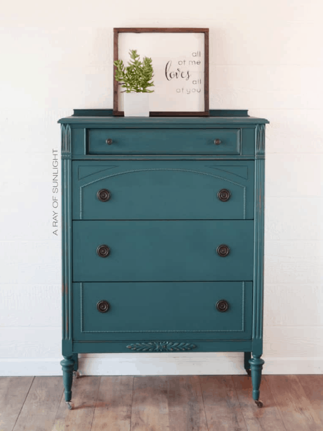 The Teal Painted Dresser Makeover