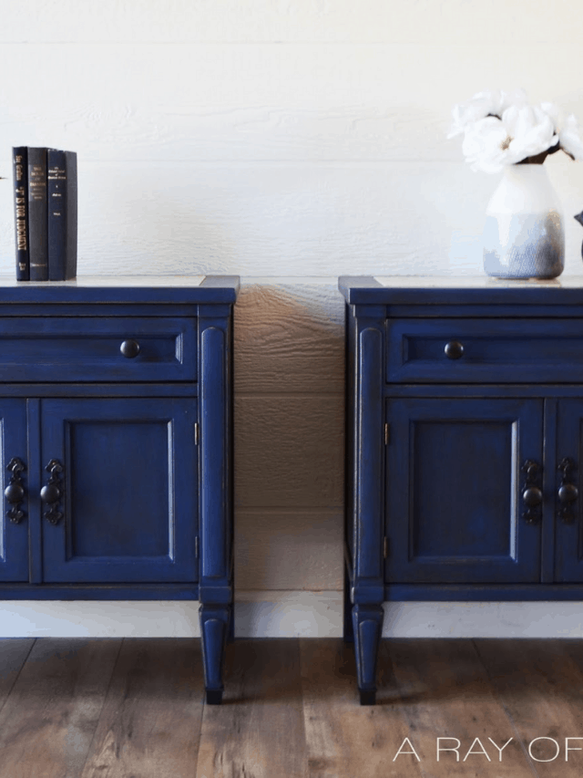 The Antique Blue Nightstand Makeover