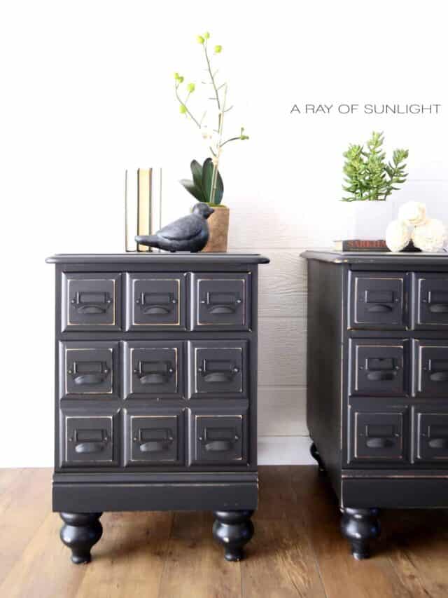 Apothecary Style Vintage Nightstands Makeover Story