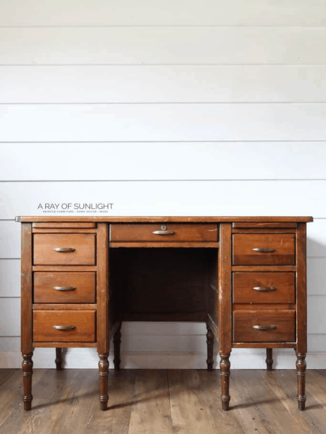 How to Repair (and Stain) Chipped Veneer Furniture Story