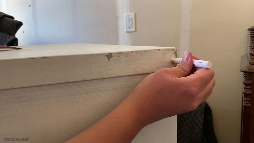 rub the lead check test onto painted furniture