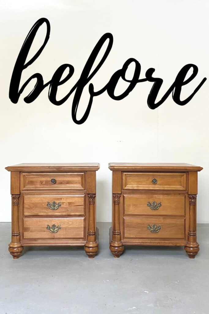 Matching nightstands before being painted