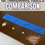 A table with four different fillers labeled: wood filler, dowel, Kwikwood, and Bondo for comparison.