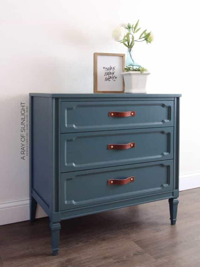 Vintage Dresser Painted with Teal Furniture Paint Story