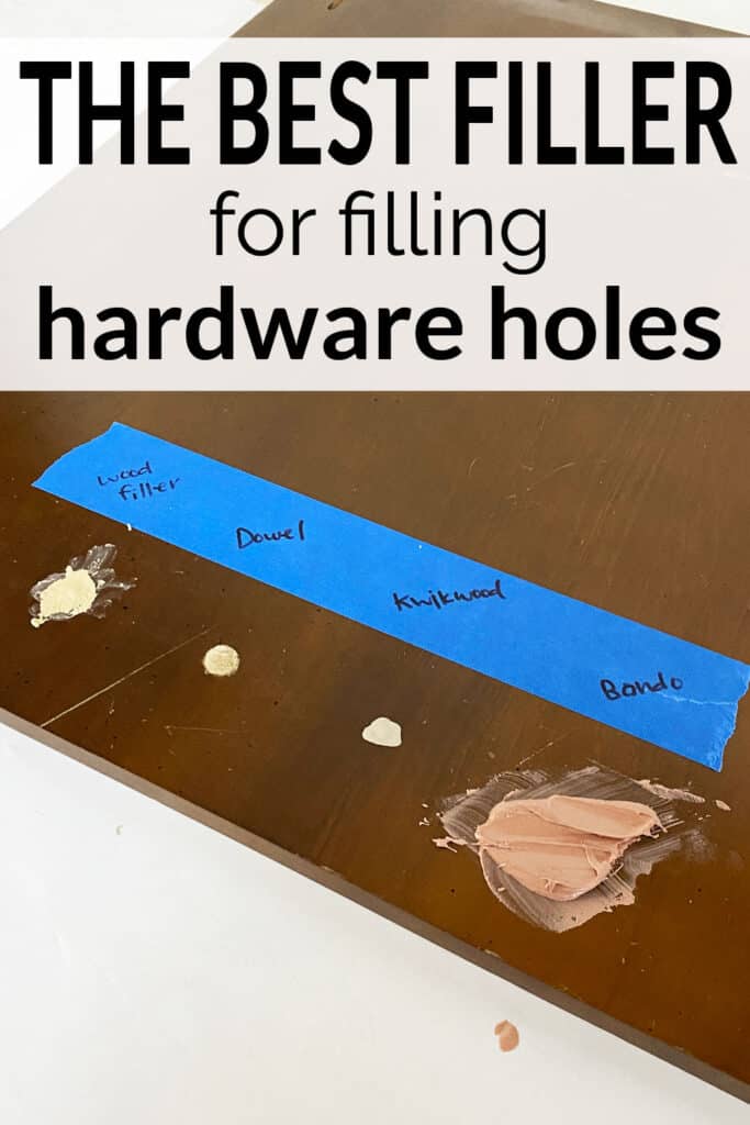 comparing fillers for filling hardware holes when replacing cabinet hardware