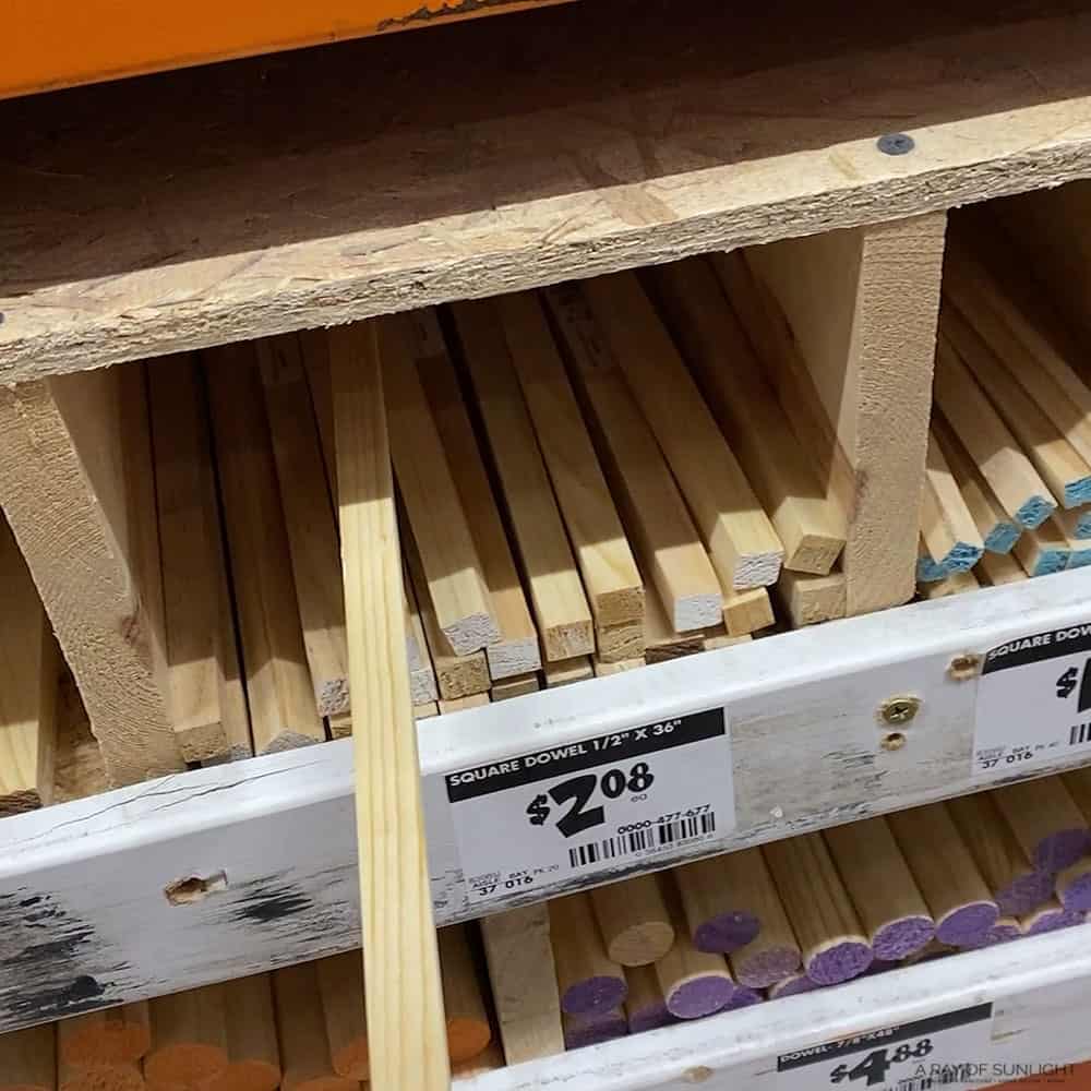 square dowels at home depot